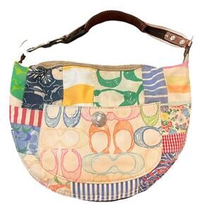 Coach Y2K Hampton Patchwork Multicolor Hobo Shoulder Bag 10441 Pastels
